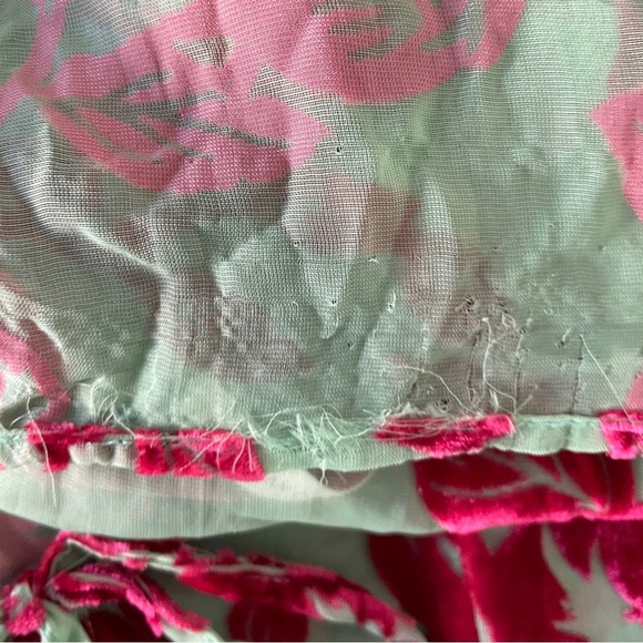 UO Red Velvet Floral and Lime Brat Green‎ Robe Kimono Wrap One Size (SM-LG) - Picture 6 of 10